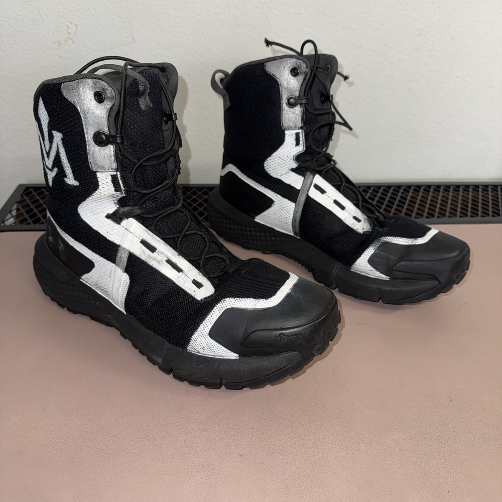Under Armour N.W.A Tactical Boots Men 11.5 Black White Vibram Sole Hiking‎
